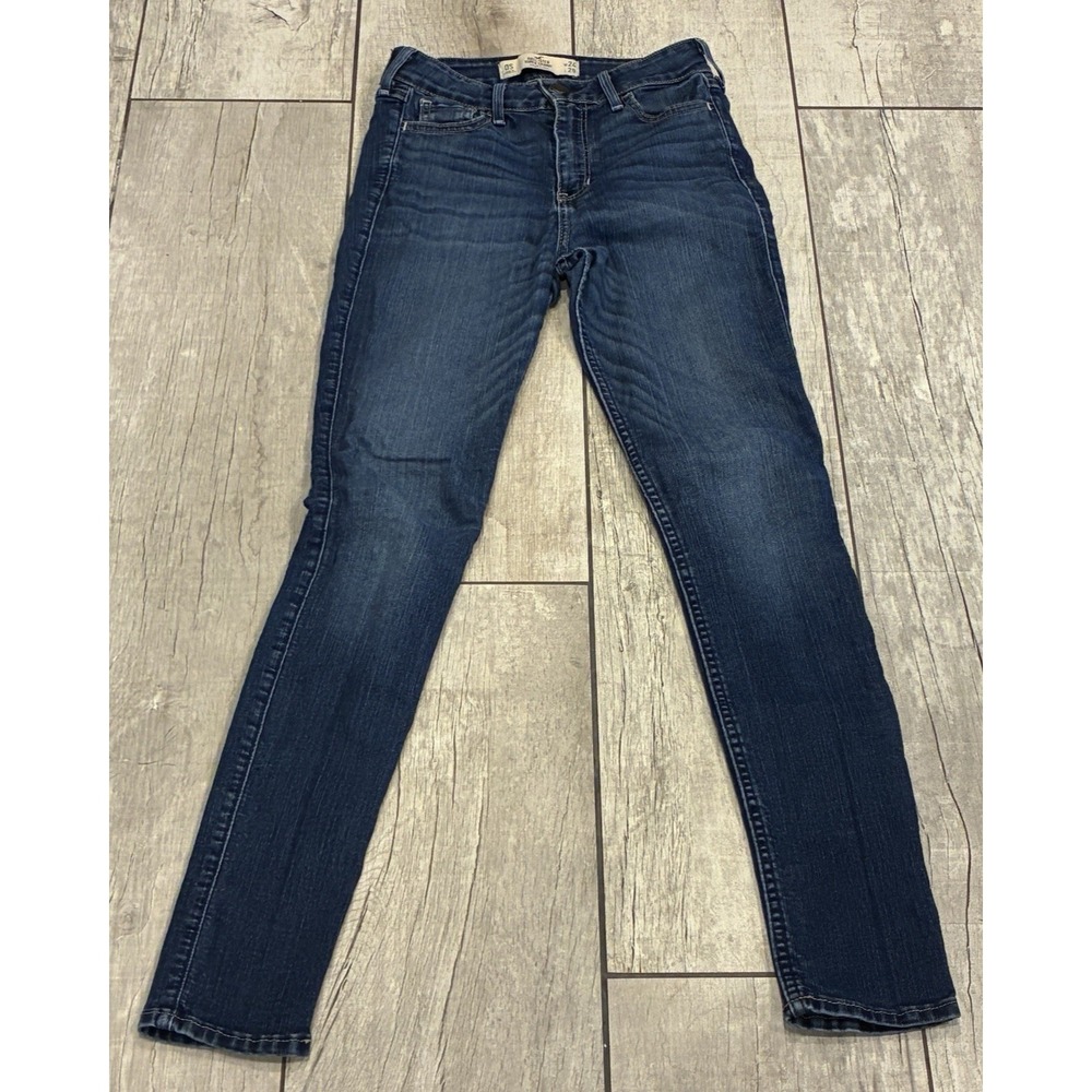 Hollister Women's Super Skinny Mid Rise Jeans Dark Wash Size 24/29
